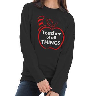 Teacher Of All Things Apple Logo Women Long Sleeve Tshirt | Favorety UK