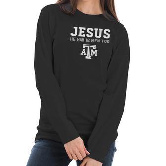 Texas Am Aggies Jesus 12Th Man Apparel Women Long Sleeve Tshirt | Favorety AU