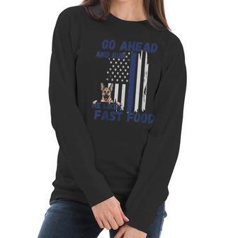 Thin Blue Line Flag K-9 German Shepherd Police Dog Men Women Women Long Sleeve Tshirt | Favorety UK