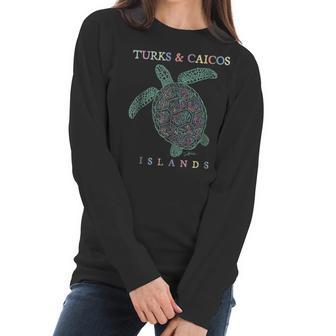 Turks & Caicos Islands Sea Turtle Women Long Sleeve Tshirt | Favorety