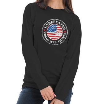 Undefeated World Champ Graphic Novelty Sarcastic Women Long Sleeve Tshirt | Favorety DE