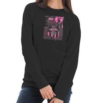 Never Underestimate A Nurse With A Jeep Truck Nurse American Flag Women Long Sleeve Tshirt | Favorety