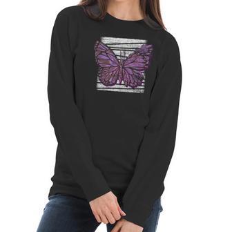 Vaporwave Japanese Pretty Butterfly Kawaii Pastel Goth Women Long Sleeve Tshirt | Favorety DE