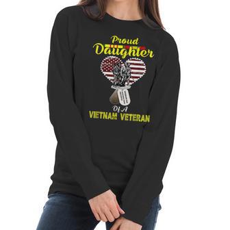 Veteran Day Proud Daughter Of A Vietnam Veteran Women Long Sleeve Tshirt | Favorety DE