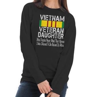 Vietnam Veteran Daughter American Flag Military Us Patriot Women Long Sleeve Tshirt | Favorety