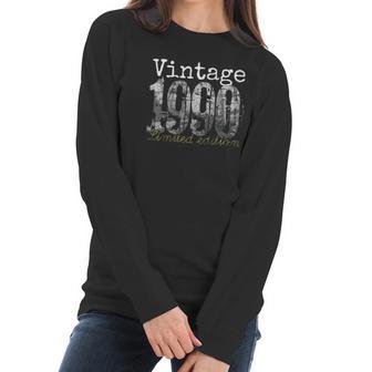 Womens Vintage 1990 Tee - 31 Years Old 1990 31St Birthday Gift V-Neck Women Long Sleeve Tshirt | Favorety