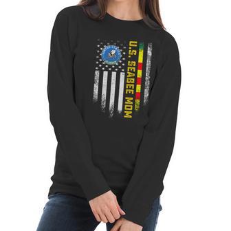 Vintage American Flag Proud Us Seabee Vietnam Veteran Mom Gift Graphic Design Printed Casual Daily Basic Women Long Sleeve Tshirt | Favorety CA