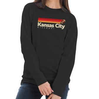 Vintage Retro Kansas City Missouri Football Women Long Sleeve Tshirt | Favorety CA