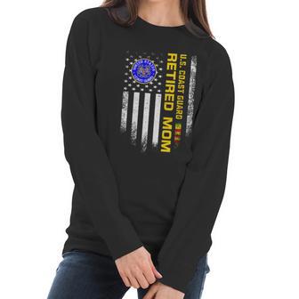 Vintage Usa Flag Us Coast Guard Vietnam Veteran Retired Mom Gift Graphic Design Printed Casual Daily Basic Women Long Sleeve Tshirt | Favorety