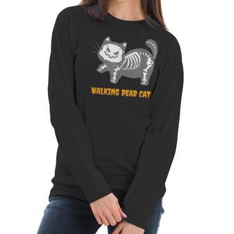 Walking Dead Cat Funny Sarcastic Humor Gift Women Long Sleeve Tshirt | Favorety CA