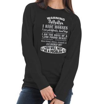 Warning I Ride Horses New Trend Women Long Sleeve Tshirt | Favorety CA