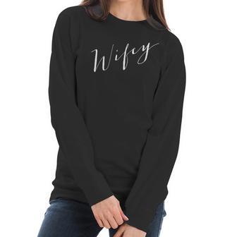 Wifey Hubby Just Married Honeymoon Bride Couples Women Long Sleeve Tshirt | Favorety CA