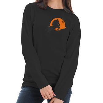 Wild Black Horse Stallion Cute Sunset Horse Lover Women Long Sleeve Tshirt | Favorety AU