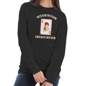 Winner Chicken Lucky Casino Gambling Blackjack Women Long Sleeve Tshirt | Favorety DE