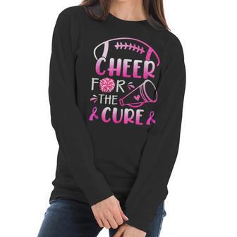 Woman Breast Cancer Awareness Cheer For The Cure Men Women T-Shirt Graphic Print Casual Unisex Tee Women Long Sleeve Tshirt | Favorety AU