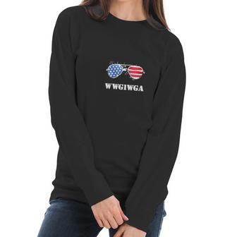 Womens Wwg1wga Qanon Wwg1wga For Q Patriot Q Anon Shirt Women Long Sleeve Tshirt | Favorety UK