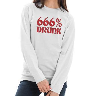 666 Drunk Satanism Women Long Sleeve Tshirt | Favorety AU