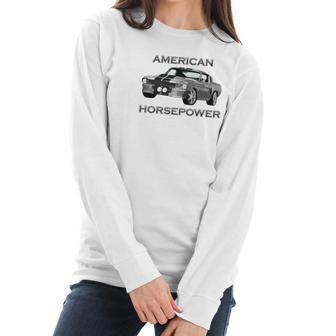 American Horsepower Muscle Car Hot Rod Pony Car Women Long Sleeve Tshirt | Favorety DE