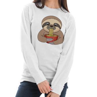 Anime Sloth Ramen Noodles Women Anime Women Long Sleeve Tshirt | Favorety