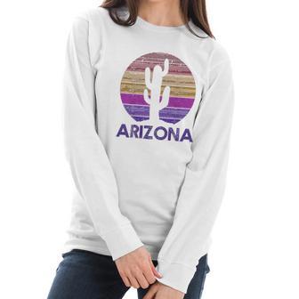 Arizona Vintage Retro Cactus Souvenir Gift Women Long Sleeve Tshirt | Favorety DE