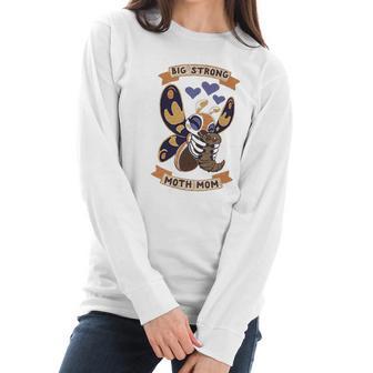 Big Strong Moth Mom Mothra Athletic Gray Women Long Sleeve Tshirt | Favorety CA