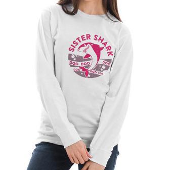 Brother Sister Baby Shark Birthday Women Long Sleeve Tshirt | Favorety AU