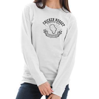 Chicken Nugget Appreciation Society Funny Food Women Long Sleeve Tshirt | Favorety UK