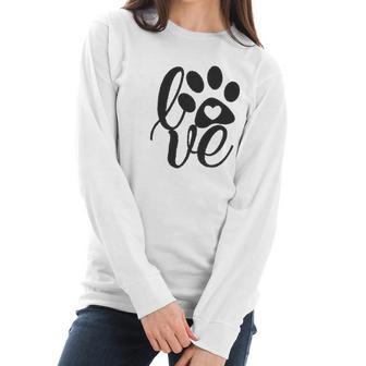 Dog Mom Life Cute Dog Paw Print Women Long Sleeve Tshirt | Favorety