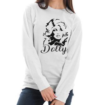 Dolly Graphic Women Vintage Dolly Casual Country Music For Band Music Lovers Women Long Sleeve Tshirt | Favorety CA