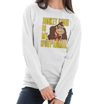 Donkey Kong Is My Spirit Animal Women Long Sleeve Tshirt | Favorety