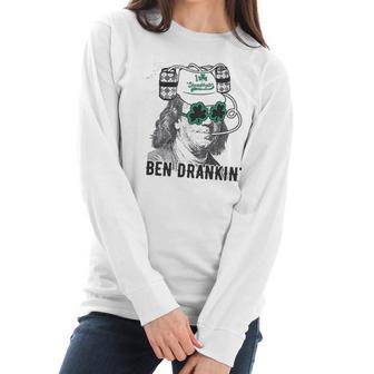 Drankin Funny Saint Patricks Day Clover Beer Franklin Irish Women Long Sleeve Tshirt | Favorety