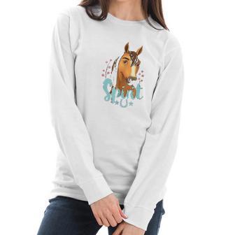 Dreamworks Riding Free Spirit Horseshoe Women Long Sleeve Tshirt | Favorety UK