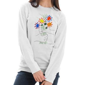 Flowers Bouquet Artwork Women Long Sleeve Tshirt | Favorety