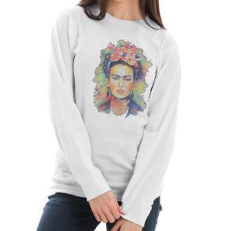 Frida Kahlo Floral Women Long Sleeve Tshirt | Favorety AU