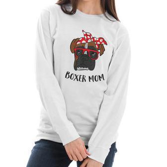 Funny Boxer Mom Cute Boxer Mama Women Long Sleeve Tshirt | Favorety AU