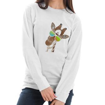 Funny Looking Giraffe For Giraffes Zebras Lovers Women Long Sleeve Tshirt | Favorety DE