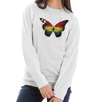 Ghana Flag Ghanaian Flag Butterfly Women Long Sleeve Tshirt | Favorety AU