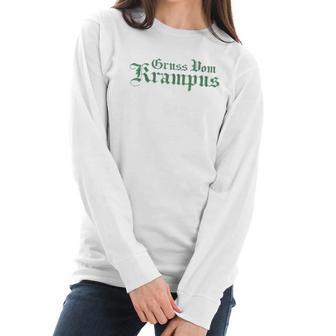 Gruss Vom Krampus Santas Demon Helper Christmas Women Long Sleeve Tshirt | Favorety