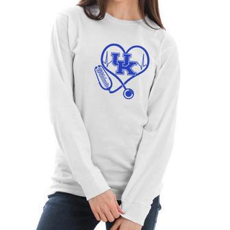 Heartbeat Love Kentucky Wildcats Nurse Women Long Sleeve Tshirt | Favorety AU