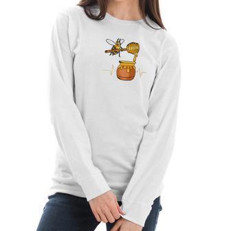 Honey Heartbea Lover Loves Honey Bees Women Long Sleeve Tshirt | Favorety UK