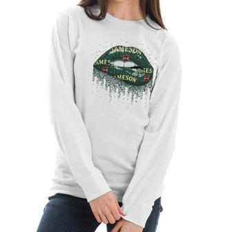 Jameson Irish Whiskey Lips Women Long Sleeve Tshirt | Favorety AU