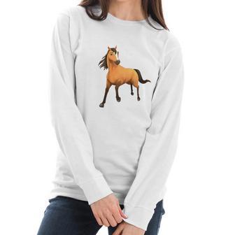 Kids Dreamworks Spirit Riding Free Spirit Horse Women Long Sleeve Tshirt | Favorety