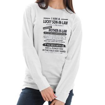 I Am A Lucky Son In Law I Have Fraking Awesome Mother In Law Women Long Sleeve Tshirt | Favorety UK