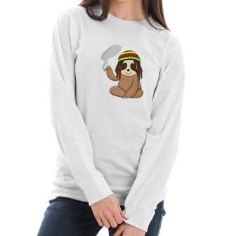 Marijuana Sloth Weed Smoker Jamaican Funny 420 Gifts Women Long Sleeve Tshirt | Favorety DE