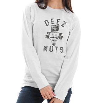 Mens Deez Nuts Funny Christmas Graphic For Guys Women Long Sleeve Tshirt | Favorety