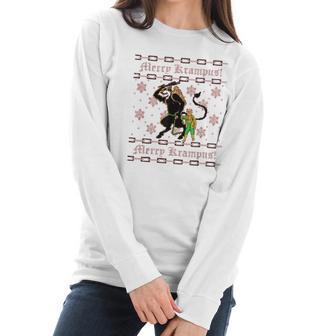 Merry Krampus Funny Ugly Christmas Women Long Sleeve Tshirt | Favorety UK