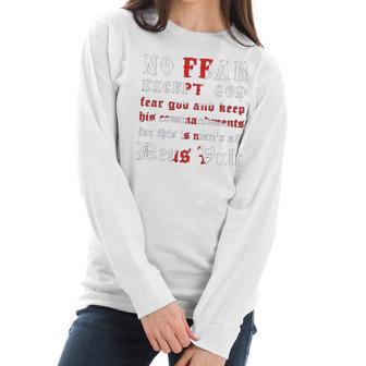 No Fear Except God Graphic Design Printed Casual Daily Basic Women Long Sleeve Tshirt | Favorety UK