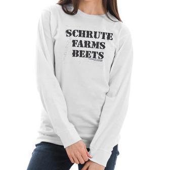 The Office Schrute Farm Beets Gray Women Long Sleeve Tshirt | Favorety CA