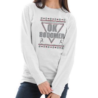 Ok Boomer Christmas Vibe Women Long Sleeve Tshirt | Favorety UK