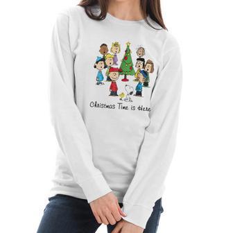 Peanuts Christmas Time Is Here Shirt Women Long Sleeve Tshirt | Favorety AU